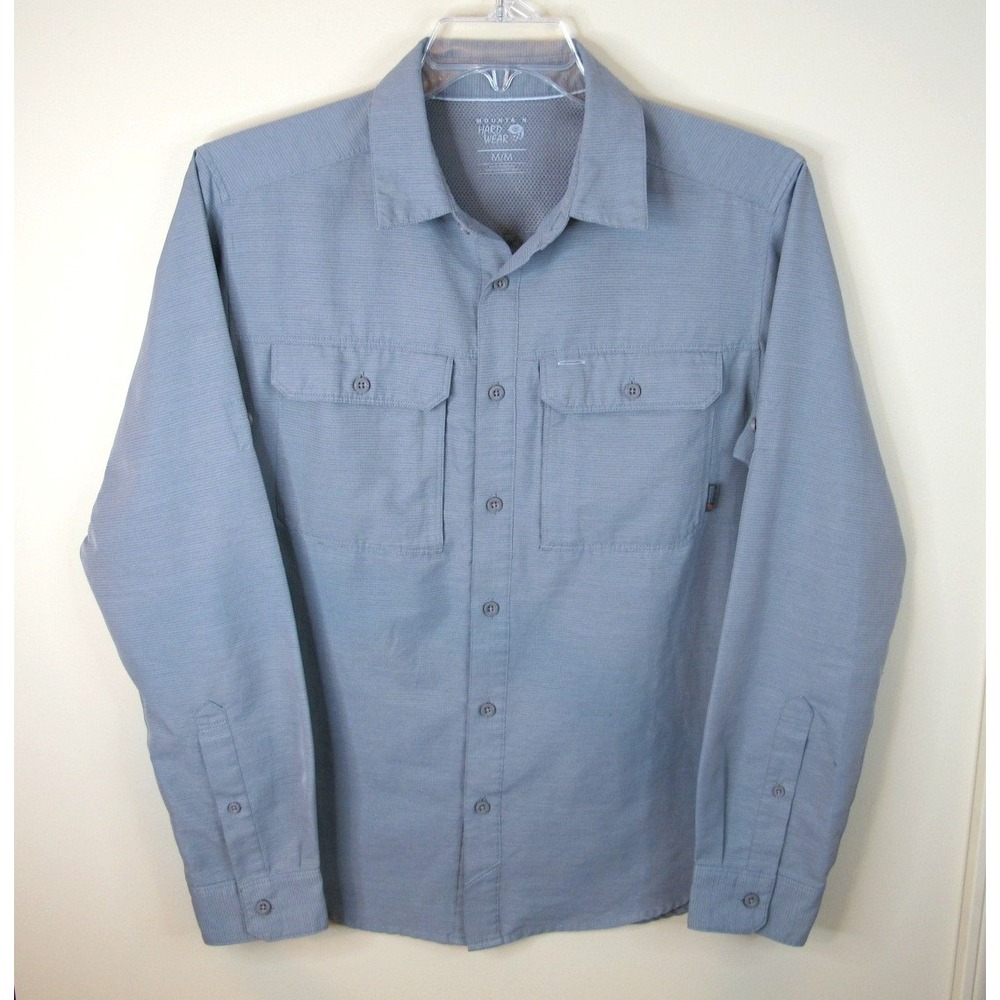 Mountain HardWear Button UP Short Sleeve Tech Wear Gray  Casual Shirt‎ Men's M